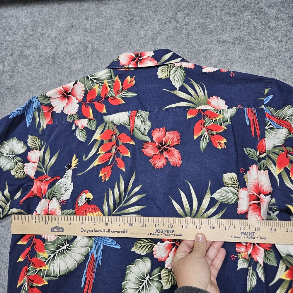 Vintage Hawaiian Shirt Birds Flowers Made in Hawaii Large See Measurements - Picture 7 of 8